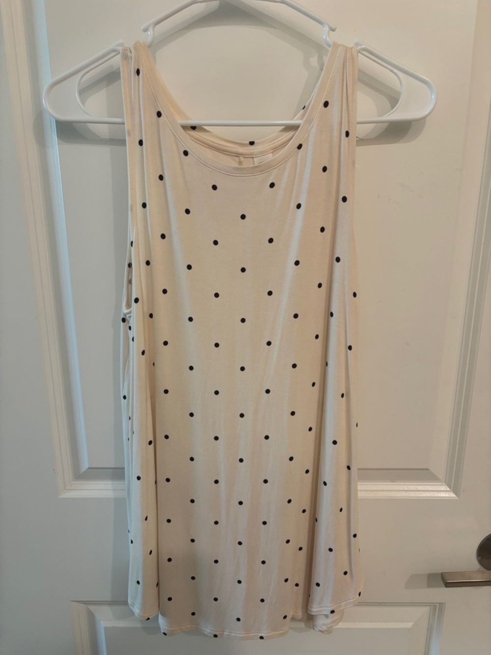 Old Navy Cream Polka Dot Tank Top